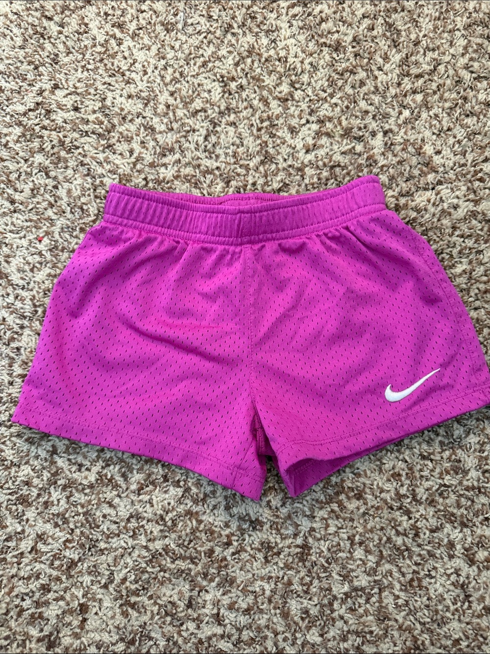 Nike girls athletic shorts mesh pink size 6/7 years